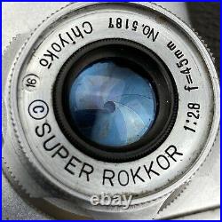 Minolta-35 #4827 With 45mm 2.8 Super Rokkor Leica SM Lens CLEAN LENS