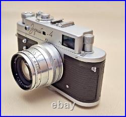 RARE USSR Rangefinder camera Zorkiy-4 35 mm lens JUPITER-8 WITH ENGRAVING! 1968