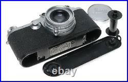 Shark Skin Leica IIIc vintage film camera Elmar 2.8/50mm lens case cap