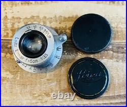 Vintage 1938 Leica Ernst Leitz Wetzlar Elmar f=5cm 13,5 No. 464454