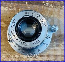 Vintage 1938 Leica Ernst Leitz Wetzlar Elmar f=5cm 13,5 No. 464454