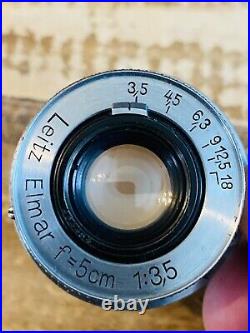 Vintage 1938 Leica Ernst Leitz Wetzlar Elmar f=5cm 13,5 No. 464454