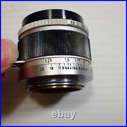 Vintage Canon Camera Co 50mm F1.8 Lens M39 Mount for Leica