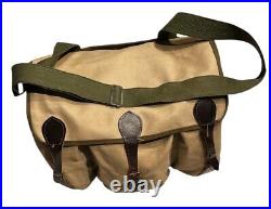 Vintage E Leitz Inc Camera Bag Khaki Canvas Leather Trim Dividers Strap Made USA