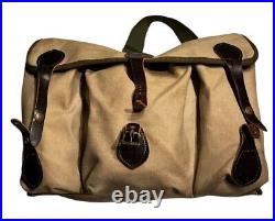 Vintage E Leitz Inc Camera Bag Khaki Canvas Leather Trim Dividers Strap Made USA