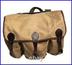 Vintage E Leitz Inc Camera Bag Khaki Canvas Leather Trim Dividers Strap Made USA