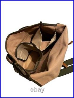 Vintage E Leitz Inc Camera Bag Khaki Canvas Leather Trim Dividers Strap Made USA