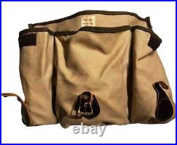 Vintage E Leitz Inc Camera Bag Khaki Canvas Leather Trim Dividers Strap Made USA