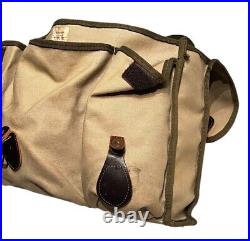 Vintage E Leitz Inc Camera Bag Khaki Canvas Leather Trim Dividers Strap Made USA