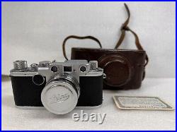 Vintage LEICA IIF 35mm Rangefinder Camera With Leather Case & Import Card