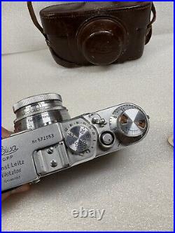 Vintage LEICA IIF 35mm Rangefinder Camera With Leather Case & Import Card