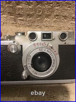 Vintage Leica Camera DRP Ernest Lietz Wetzlar Germany Iiic 432594 Film Untested