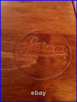 Vintage Leica Carved Walnut Presentation Box W Key 7-1/2 X 8-1/2 X 4