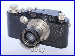 Vintage Leica III black camera, Leitz Hektor 5cm f2.5 lens. CLA'D. Cap, Filters