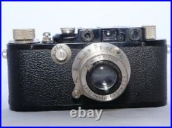 Vintage Leica III black camera, Leitz Hektor 5cm f2.5 lens. CLA'D. Cap, Filters