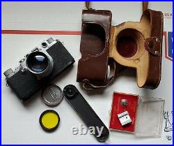 Vintage Leica IIIC Rangefinder 35mm camera + Extras 5cm f2 Summitar lens Germany