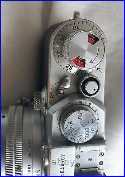 Vintage Leica Red Dial IIIf 35mm Film Camera with 50mm Summarit Lens & Orig. Case