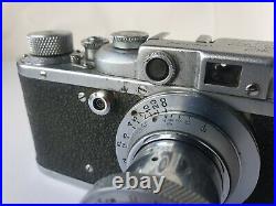 Vintage camera FED-1 Trudkommuna NKVD Kharkiv USSR 1937s Leica+Industar-22 red p